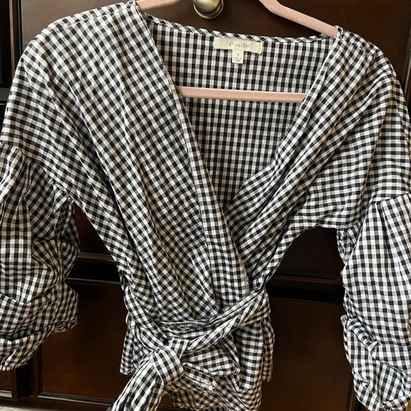 Gingham wrap around blouse - Picture 1 of 2